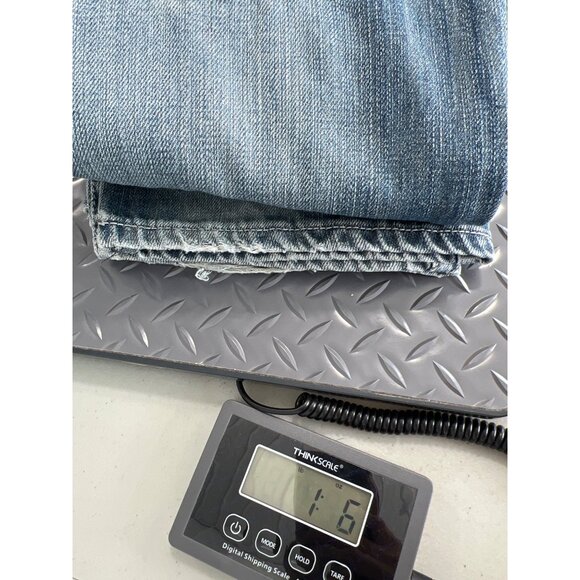 Hybrid Jeans Size 34 Distressed Straight Leg Blue Light Wash Cotton Retro - Picture 10 of 10